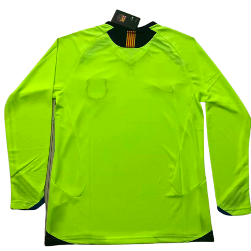 CAMISA RETRÔ MANGA LONGA BARCELONA II 2005/06 VERDE LIMÃO