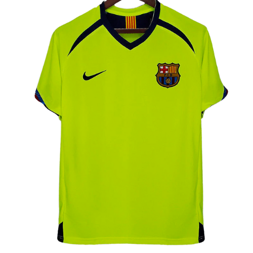 CAMISA VERSÃO RETRÔ BARCELONA II 2005/06 VERDE LIMÃO