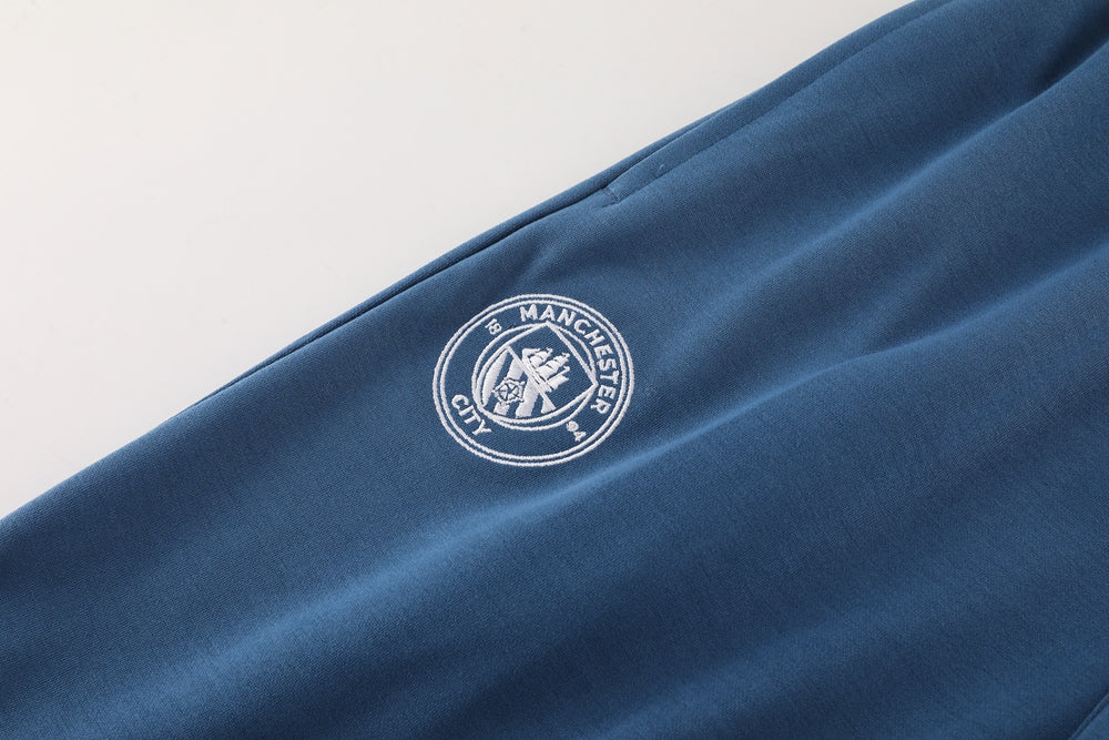 CONJUNTO TREINO COM CAPUZ MANCHESTER CITY JAQUETA+CALÇA - AZUL CLARO 2023/24