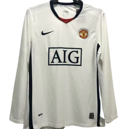 CAMISA MANGA LONGA VERSÃO RETRÔ MANCHESTER UNITED II BRANCA 2008/09