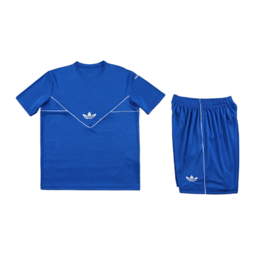 KIT CAMISA E SHORT ADIDAS AZUL