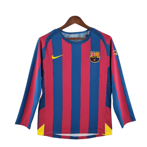 CAMISA MANGA LONGA VERSÃO RETRÔ BARCELONA I 2005/06