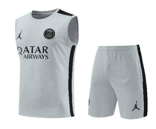 CONJUNTO TREINO PSG REGATA+SHORT - CINZA 2023/24