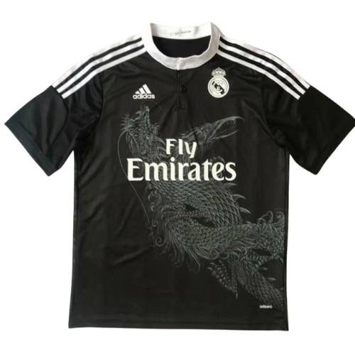 CAMISA VERSÃO RETRÔ REAL MADRID III PRETO 2014/15