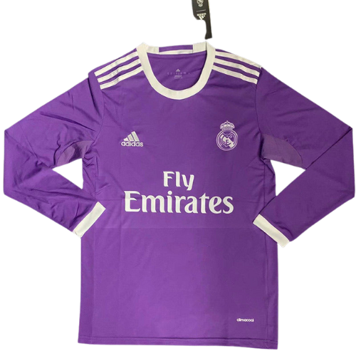 CAMISA RETRÔ MANGA LONGA REAL MADRID II 2016/17 - ROXA