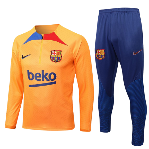 CONJUNTO TREINO BARCELONA JAQUETA+CALÇA - LARANJA 2022/23