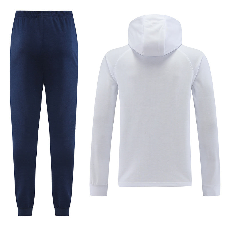 CONJUNTO TREINO COM CAPUZ PSG JAQUETA+CALÇA - BRANCO 2021/22