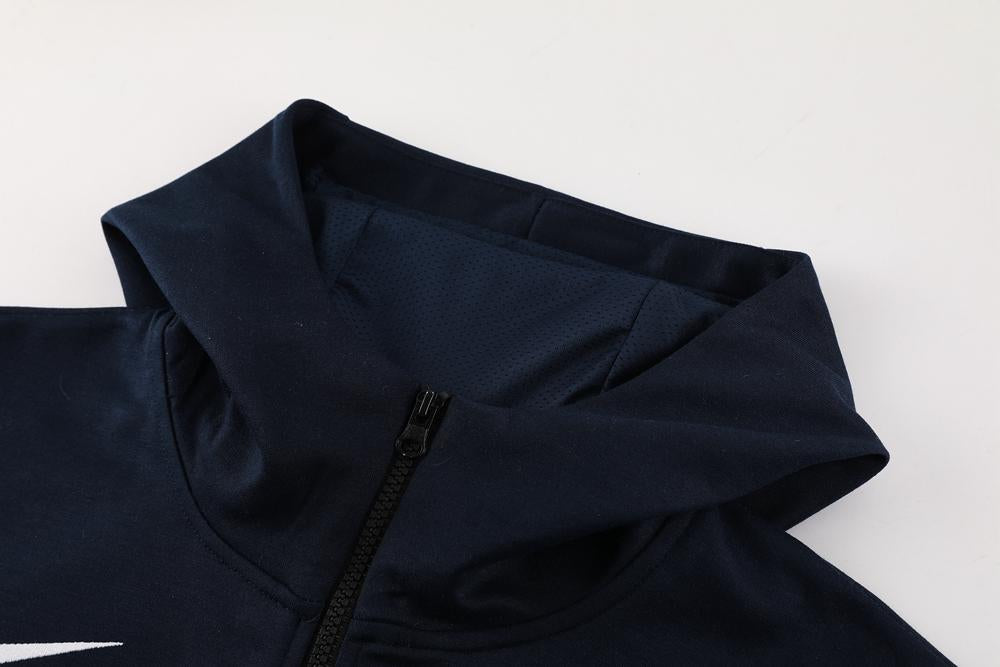 CONJUNTO TREINO TOTTENHAM JAQUETA COM CAPUZ+CALÇA - PRETO/BRANCO 2023/24