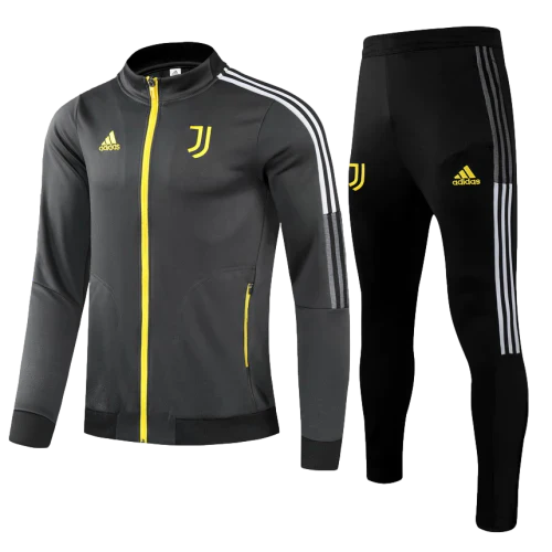 CONJUNTO TREINO JUVENTUS JAQUETA+CALÇA - CINZA/AMARELO 2021/22