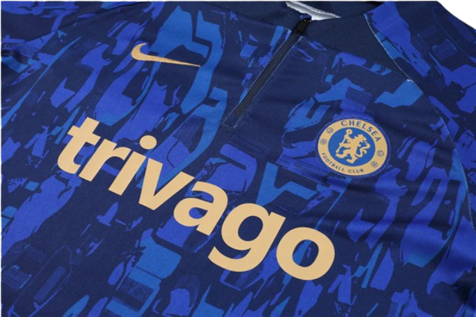 CONJUNTO TREINO CHELSEA JAQUETA+CALÇA - AZUL DEGRADÉ 2023/24