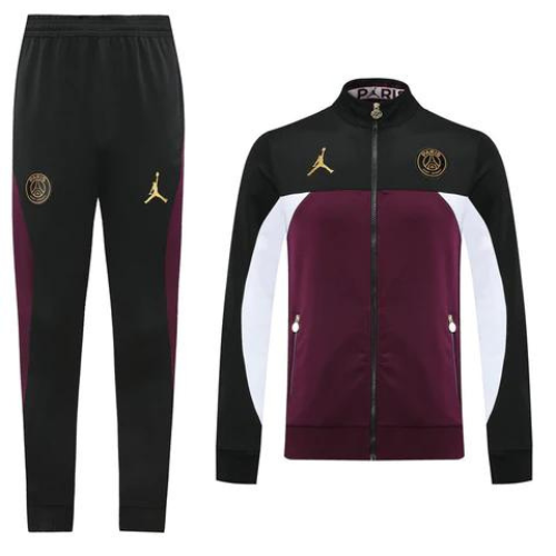 CONJUNTO TREINO PSG JAQUETA+CALÇA - ROUGE/PRETO 2022/23