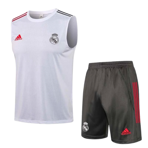 CONJUNTO TREINO REAL MADRID REGATA+SHORT - BRANCO 2022/23