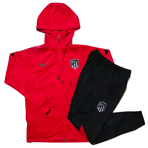 CONJUNTO TREINO COM CAPUZ ALETICO MADRID JAQUETA+CALÇA - VERMELHO 2023/24