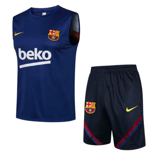 CONJUNTO TREINO BARCELONA REGATA+SHORT - AZUL 2023/24