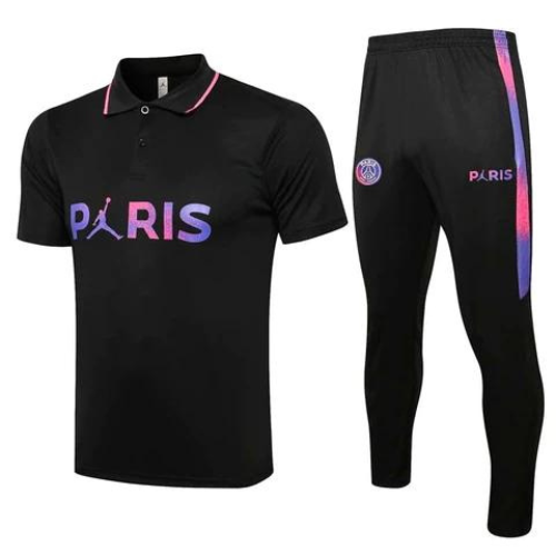 CONJUNTO TREINO PSG "PARIS" PÓLO+CALÇA - PRETO 2022/23