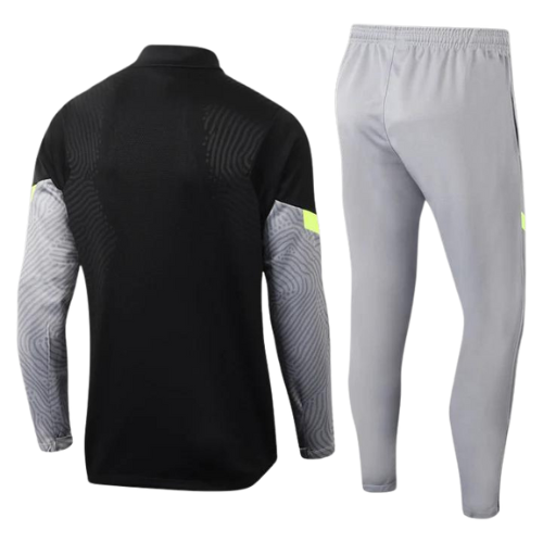 CONJUNTO TREINO ALETICO MADRID JAQUETA+CALÇA - PRETO/CINZA 2023/24