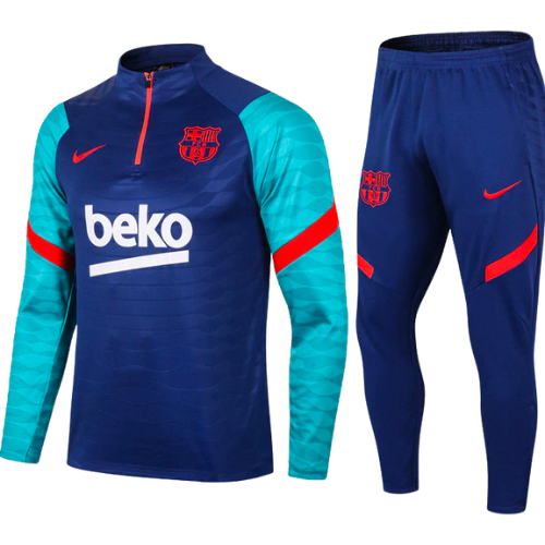 CONJUNTO TREINO BARCELONA JAQUETA+CALÇA - AZUL 2021/22
