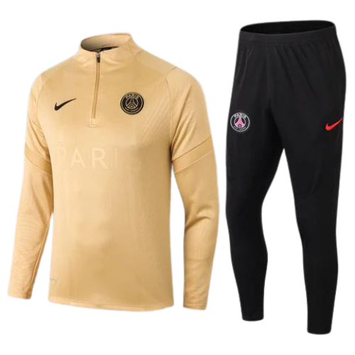 CONJUNTO TREINO PSG JAQUETA+CALÇA - DOURADO 2022/23