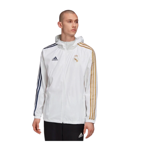 JAQUETA COM CAPUZ ANTI-VENTO REAL MADRID 2021