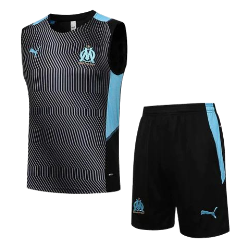CONJUNTO TREINO MARSELHA REGATA+SHORT - PRETO 2023/24
