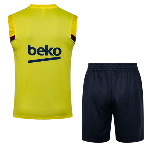 CONJUNTO TREINO BARCELONA REGATA+SHORT - AMARELO 2023/24