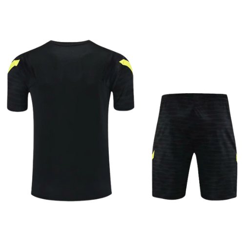 CONJUNTO TREINO CHELSEA CAMISA+SHORT - PRETO/AMARELO 2022/23