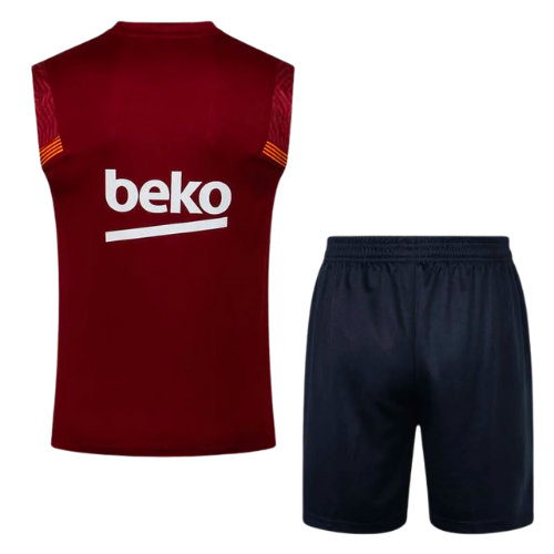 CONJUNTO TREINO BARCELONA REGATA+SHORT - VINHO 2023/24