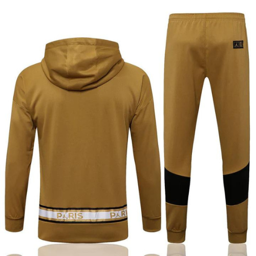 CONJUNTO TREINO COM CAPUZ PSG "PARIS" MOLETOM+CALÇA - DOURADO 2021/22