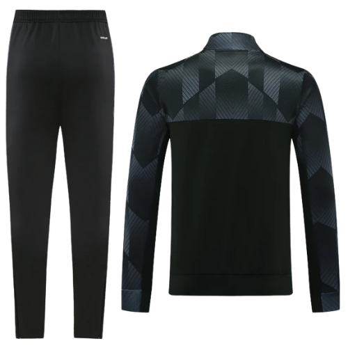 CONJUNTO TREINO MANCHESTER UNITED JAQUETA+CALÇA - PRETO/CINZA 2021/22