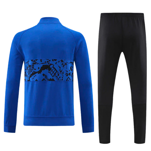 CONJUNTO TREINO COM ZIP BARCELONA JAQUETA+CALÇA - AZUL 2023/24