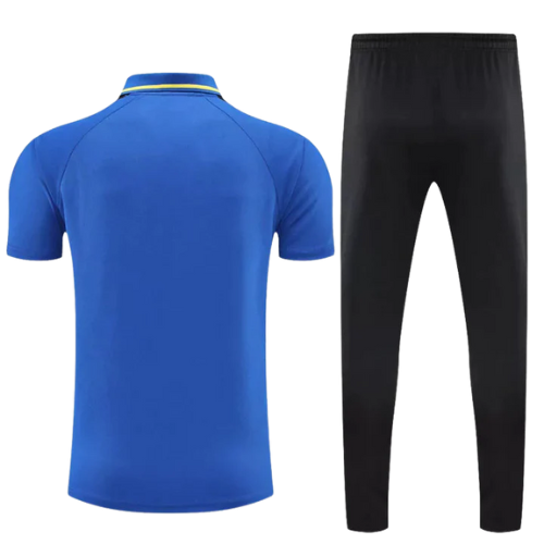 CONJUNTO TREINO MANCHESTER UNITED PÓLO+CALÇA - AZUL/AMARELO 2022/23