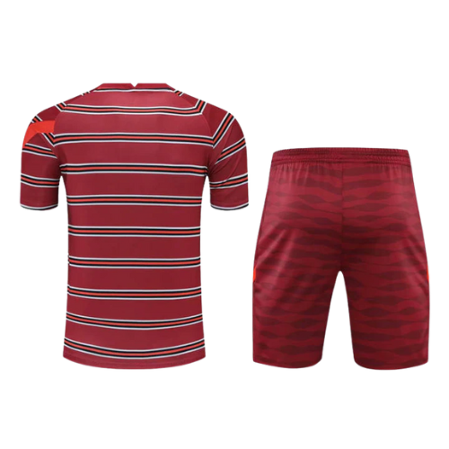 CONJUNTO TREINO LIVERPOOL CAMISA+SHORT - VERMELHO LISTRADO 2022/23
