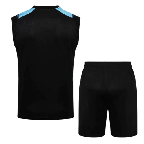CONJUNTO TREINO MARSELHA REGATA+SHORT - PRETO 2023/24