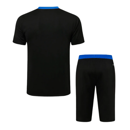 CONJUNTO TREINO REAL MADRID CAMISA+SHORT - PRETO 2021/22