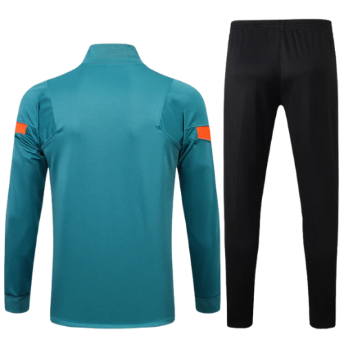 CONJUNTO TREINO CHELSEA JAQUETA+CALÇA - AZUL CLARO/LARANJA 2021/22