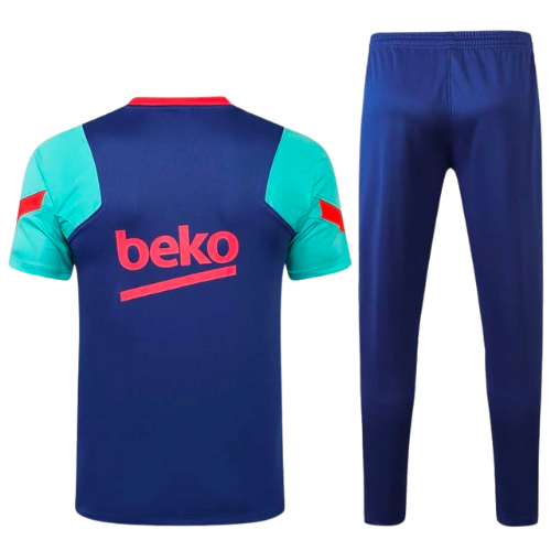 CONJUNTO TREINO BARCELONA CAMISA+CALÇA - AZUL 2021/22