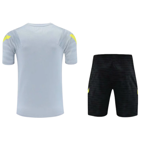 CONJUNTO TREINO CHELSEA CAMISA+SHORT - CINZA/AMARELO 2022/23