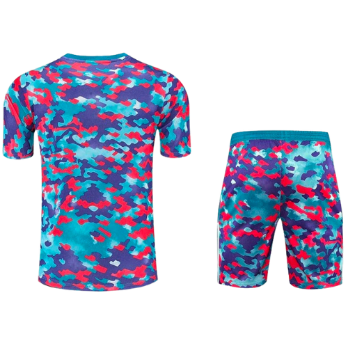 CONJUNTO TREINO REAL MADRID CAMISA+SHORT- ROXO MILITAR 2023/24