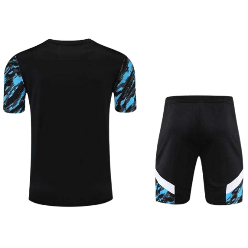 CONJUNTO TREINO MARSELHA CAMISA+SHORT - PRETO/AZUL 2023/24
