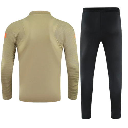 CONJUNTO TREINO LIVERPOOL JAQUETA+CALÇA - DOURADO/LARANJA 2021/22
