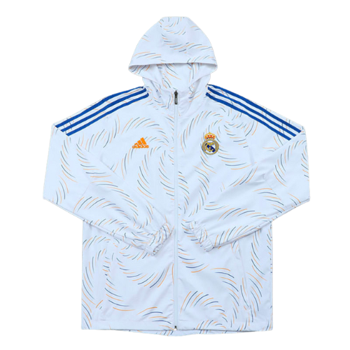 JAQUETA COM CAPUZ REAL MADRID BRANCA 2021