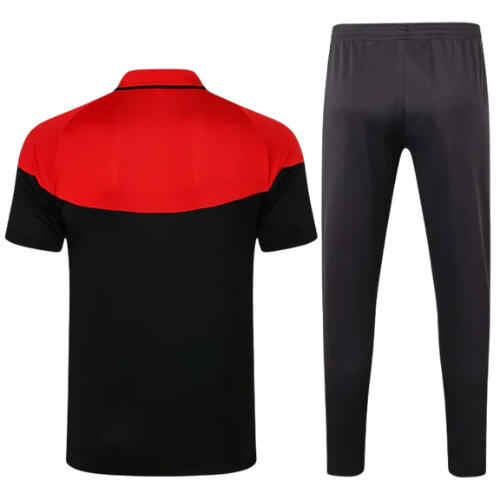 CONJUNTO TREINO LIVERPOOL PÓLO+CALÇA - PRETO/VERMELHO 2021/22