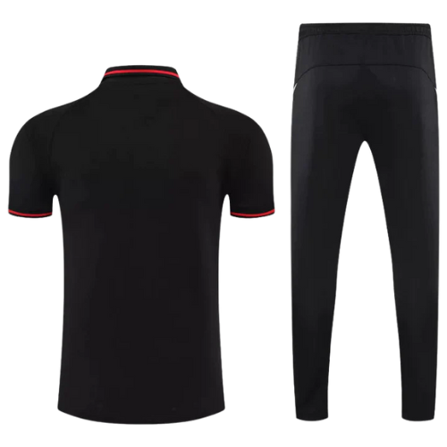 CONJUNTO TREINO MANCHESTER UNITED PÓLO+CALÇA - PRETO/VERMELHO 2022/23