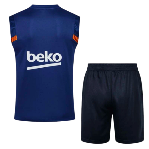 CONJUNTO TREINO BARCELONA REGATA+SHORT - AZUL 2023/24