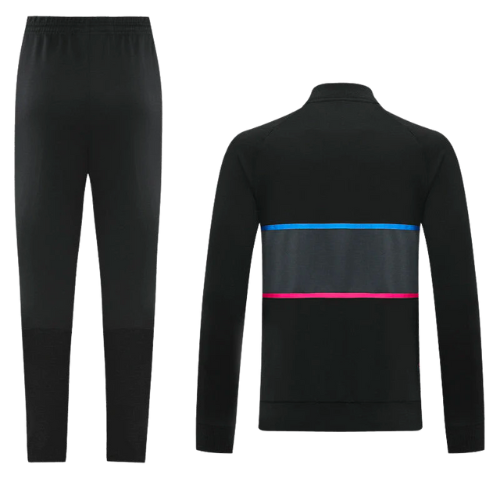 CONJUNTO TREINO BARCELONA JAQUETA+CALÇA - PRETO/ROXO 2022/23