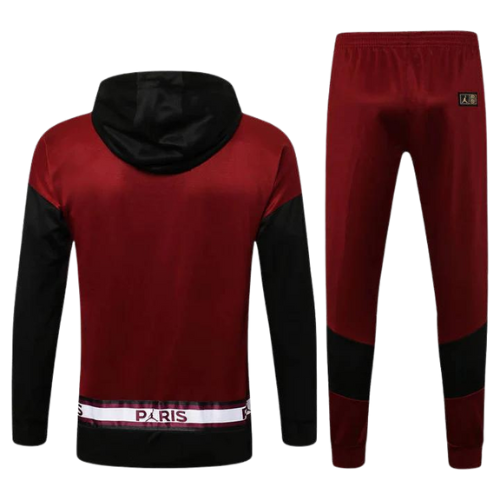 CONJUNTO TREINO PSG COM CAPUZ "PARIS" MOLETOM+CALÇA - VERMELHO/OURO 2021/22