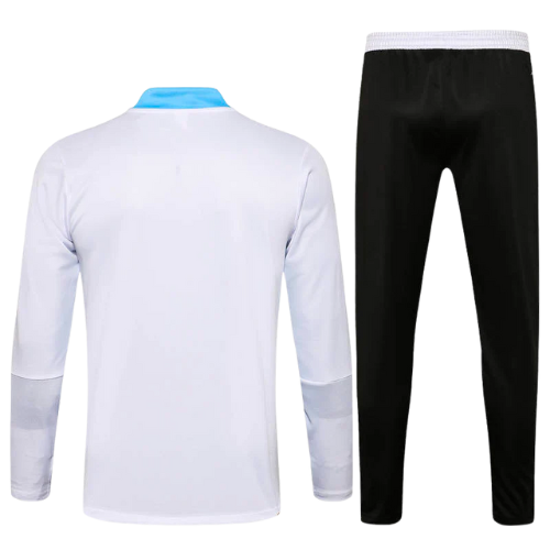 CONJUNTO TREINO REAL MADRID JAQUETA+CALÇA - BRANCO/AZUL CLARO 2021/22