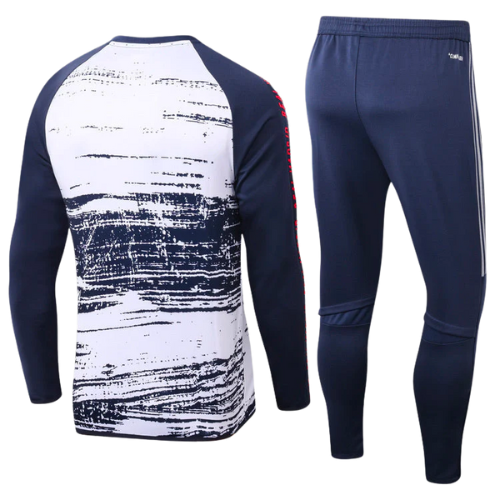 CONJUNTO TREINO REAL MADRID CAMISA MANGA LONGA+CALÇA - BRANCO DEGRADÉ 2022/23