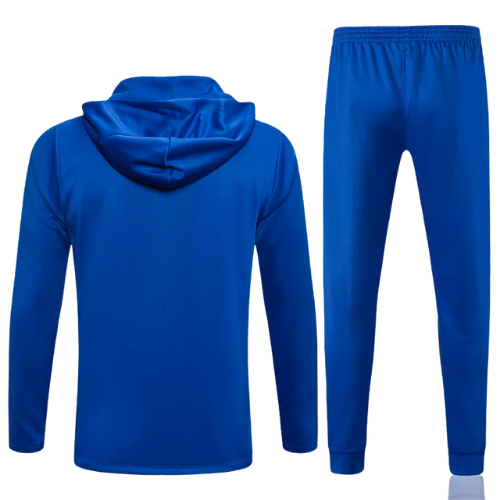 CONJUNTO TREINO COM CAPUZ BARCELONA JAQUETA+CALÇA - AZUL 2021/22