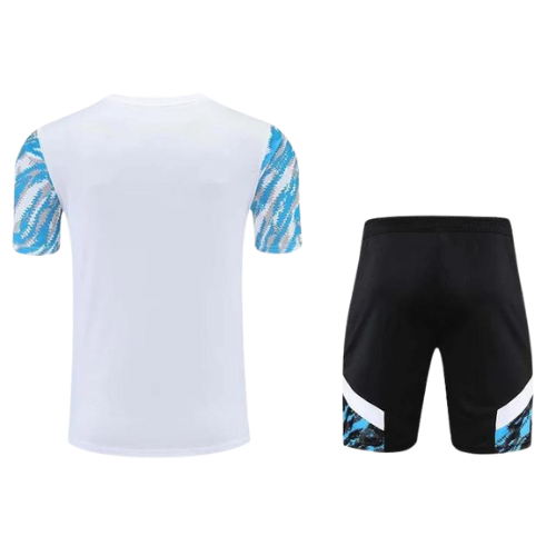 CONJUNTO TREINO MARSELHA CAMISA+SHORT - CELESTE/BRANCO 2023/24